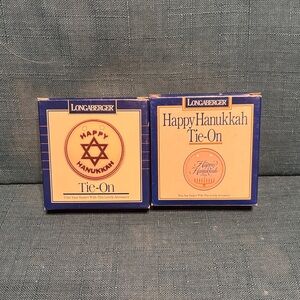 Set of Two Longaberger Hanukkah Tie Ons for baskets